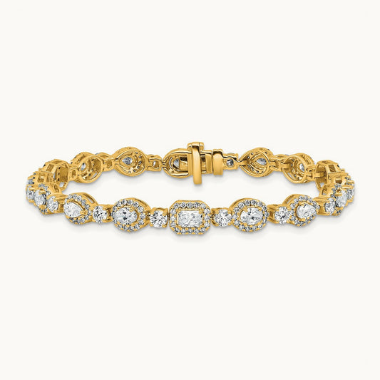 Fashion Tennis Bracelet, 5.50 ct tw Lab-Grown Diamond — 14K Yellow Gold