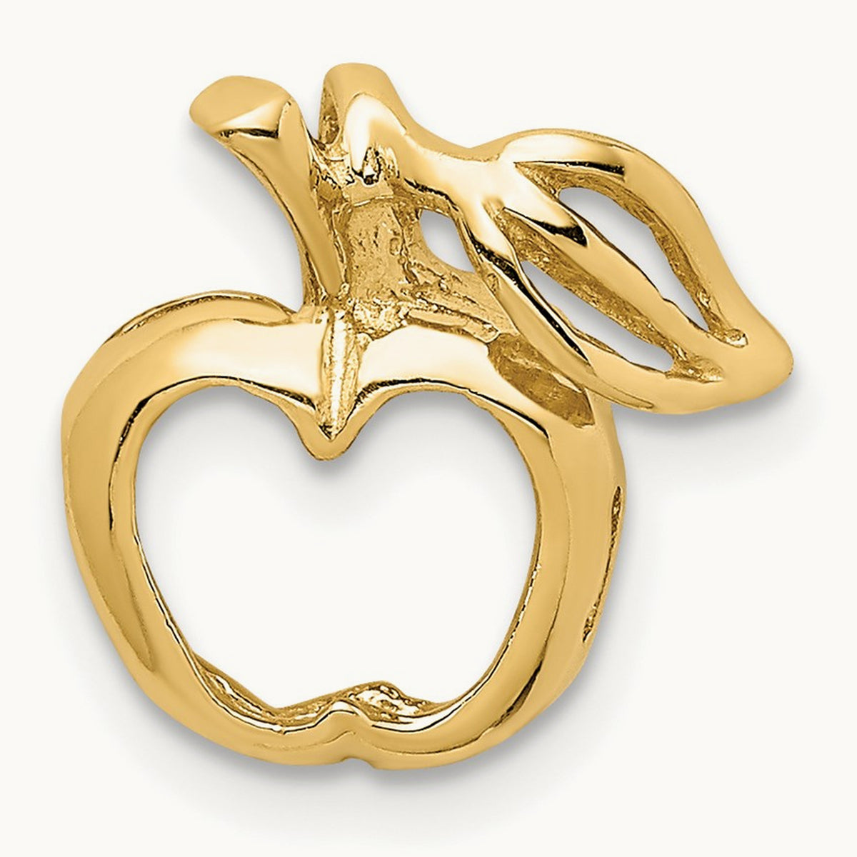 Polished Cut-out Apple Chain Slide, 14K