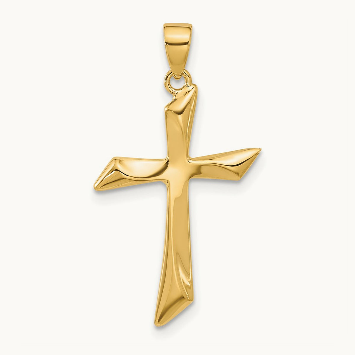 Polished Cross Pendant, 14K