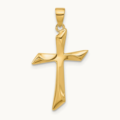 Polished Cross Pendant, 14K