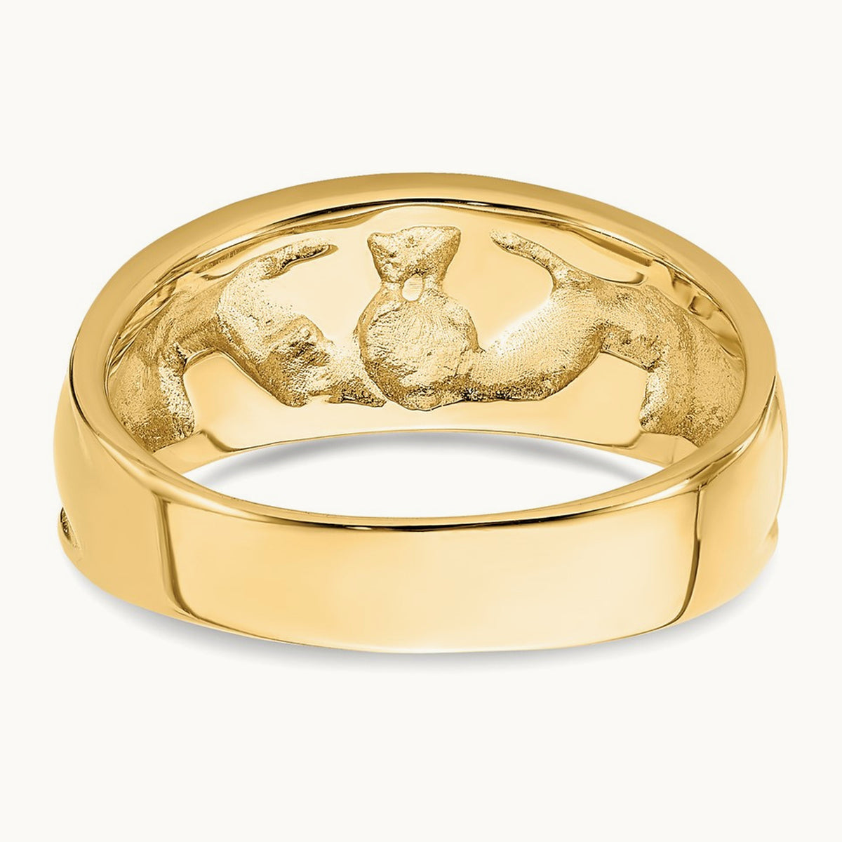 Polished Claddagh Band, 14K
