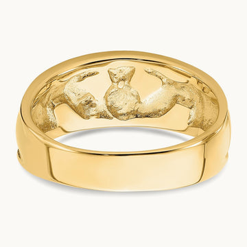 Polished Claddagh Band, 14K