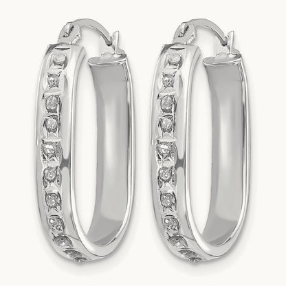 WG Diamond Fascination Diamond Dust/Accent Hoop Earrings, 14K