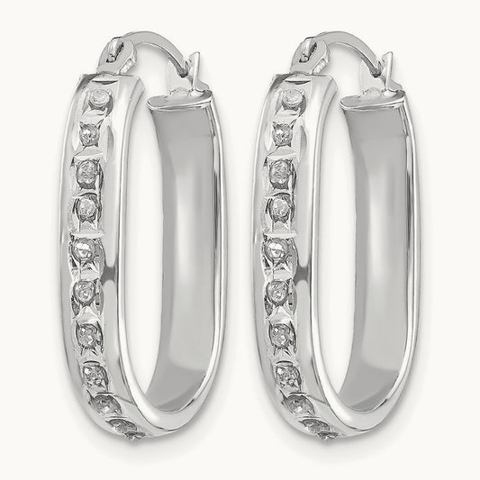 WG Diamond Fascination Diamond Dust/Accent Hoop Earrings, 14K