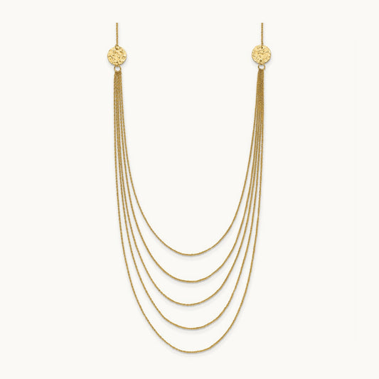 Five Strand Necklace, 14K