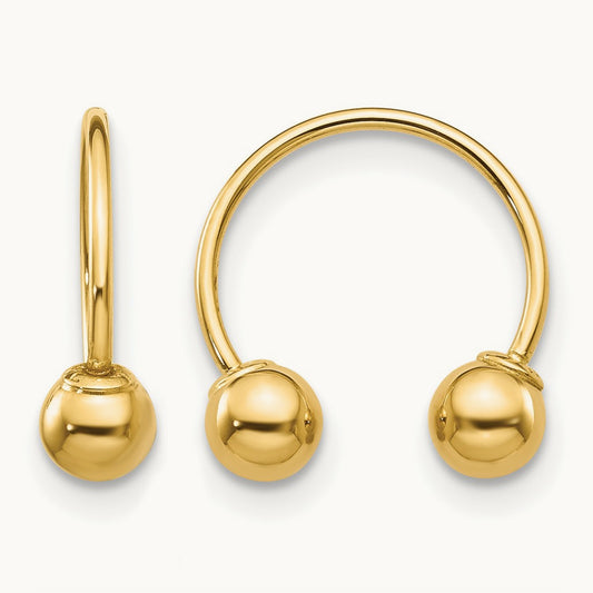 Madi K Open Hoop Beaded Earrings, 14K
