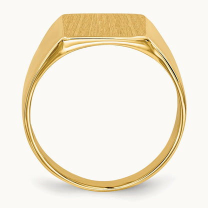 11.0x11. Closed Back Signet Ring, 5mm, 14K