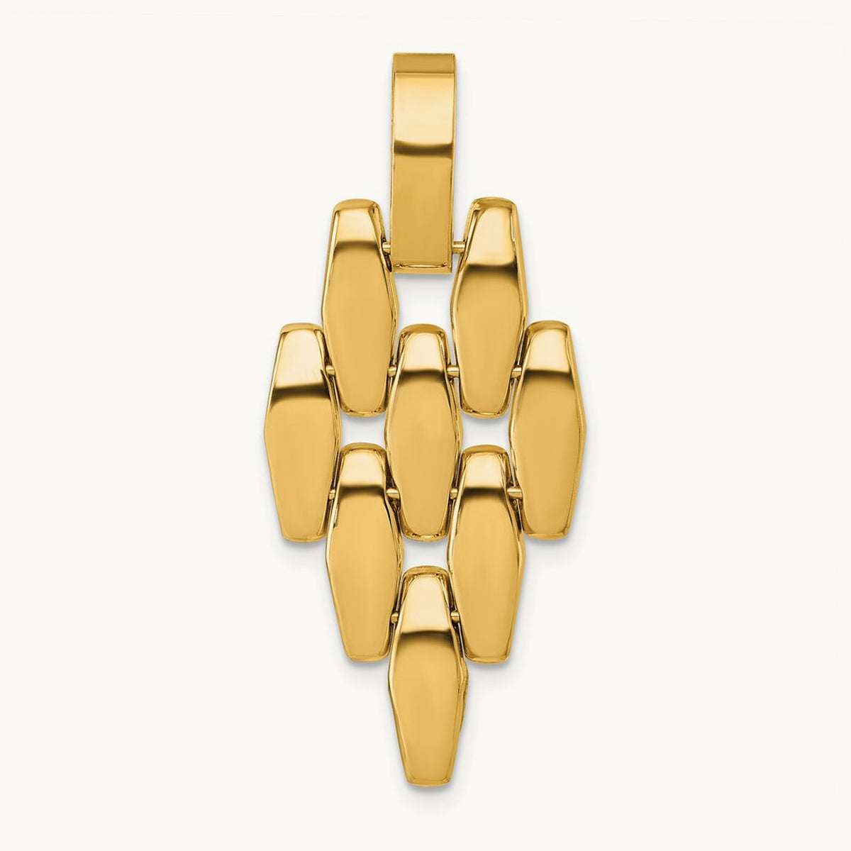 Polished Fancy Link Dangle Pendant, 14K