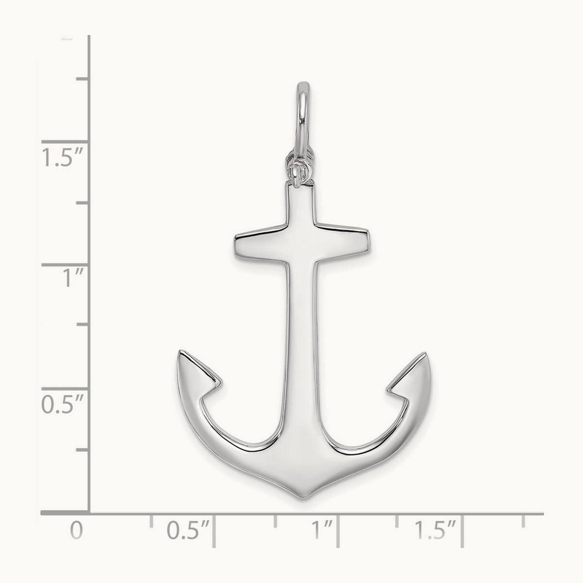 3-D Polished Large Anchor with Shackle Bail Charm — 14K Yellow Gold