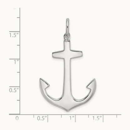 3-D Polished Large Anchor with Shackle Bail Charm — 14K Yellow Gold