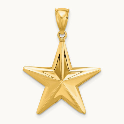 3-D Nautical Star Charm, 14K