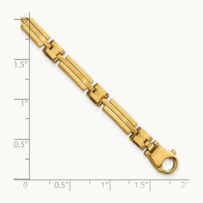 Polished and Brushed Fancy Link Bracelet, 5mm, 14K