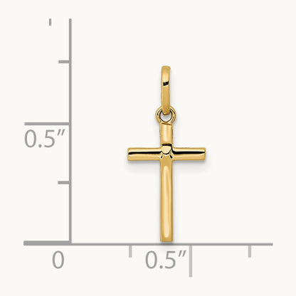 Polished Cross Pendant, 14K
