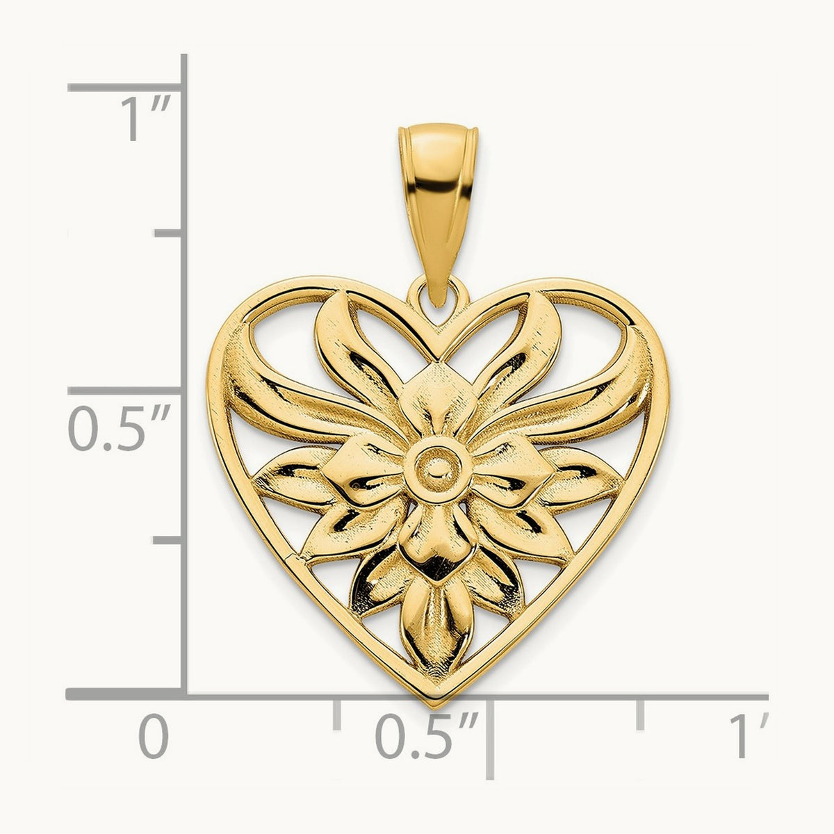 Fancy Heart Pendant — 25.22mm