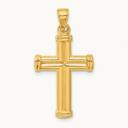 Hollow Cross Pendant, 14K