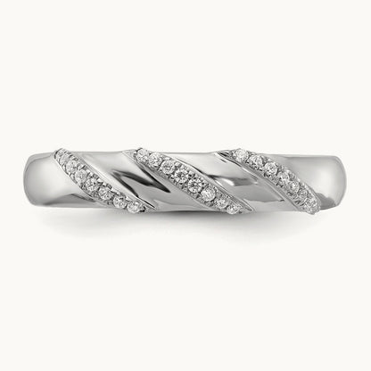 Complete Diamond Trio Men's Wedding Band, 14K White Gold