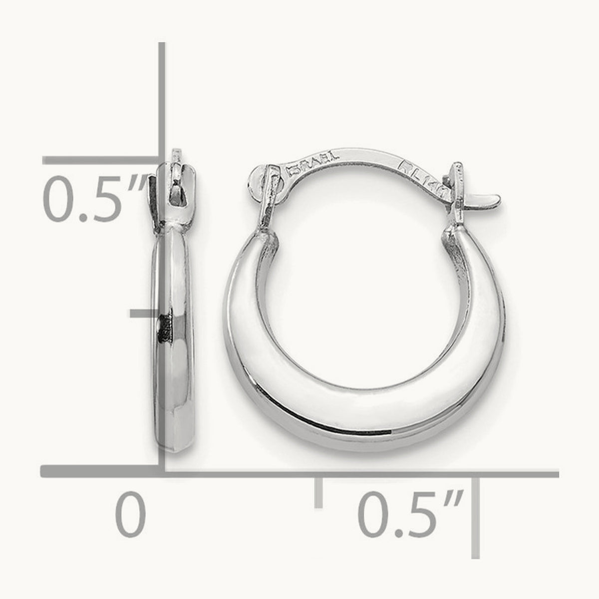 Small Hoop Earrings — 14K White Gold