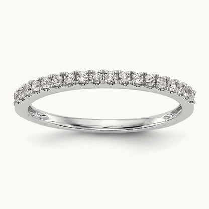 Round Diamond Wedding Band, 14K White Gold