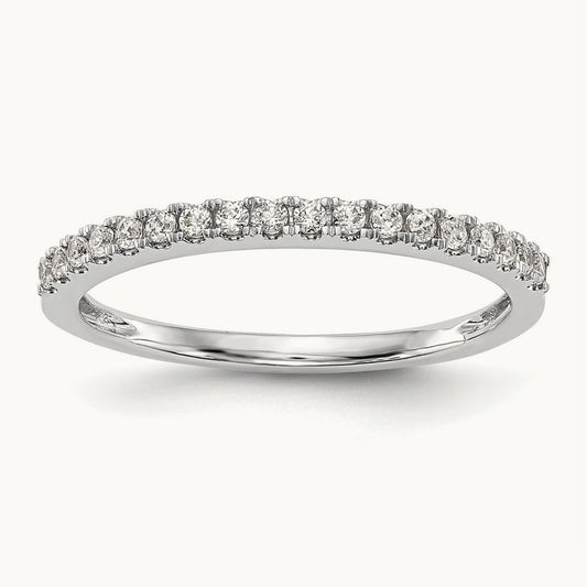 Round Diamond Wedding Band, 14K White Gold