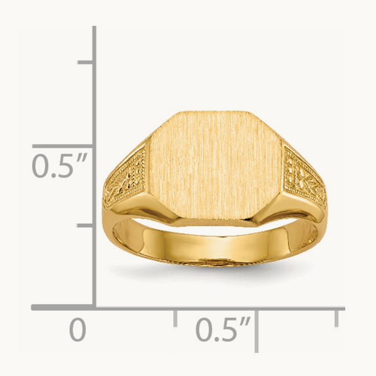 11.0x9. Open Back Signet Ring, 0mm, 14K