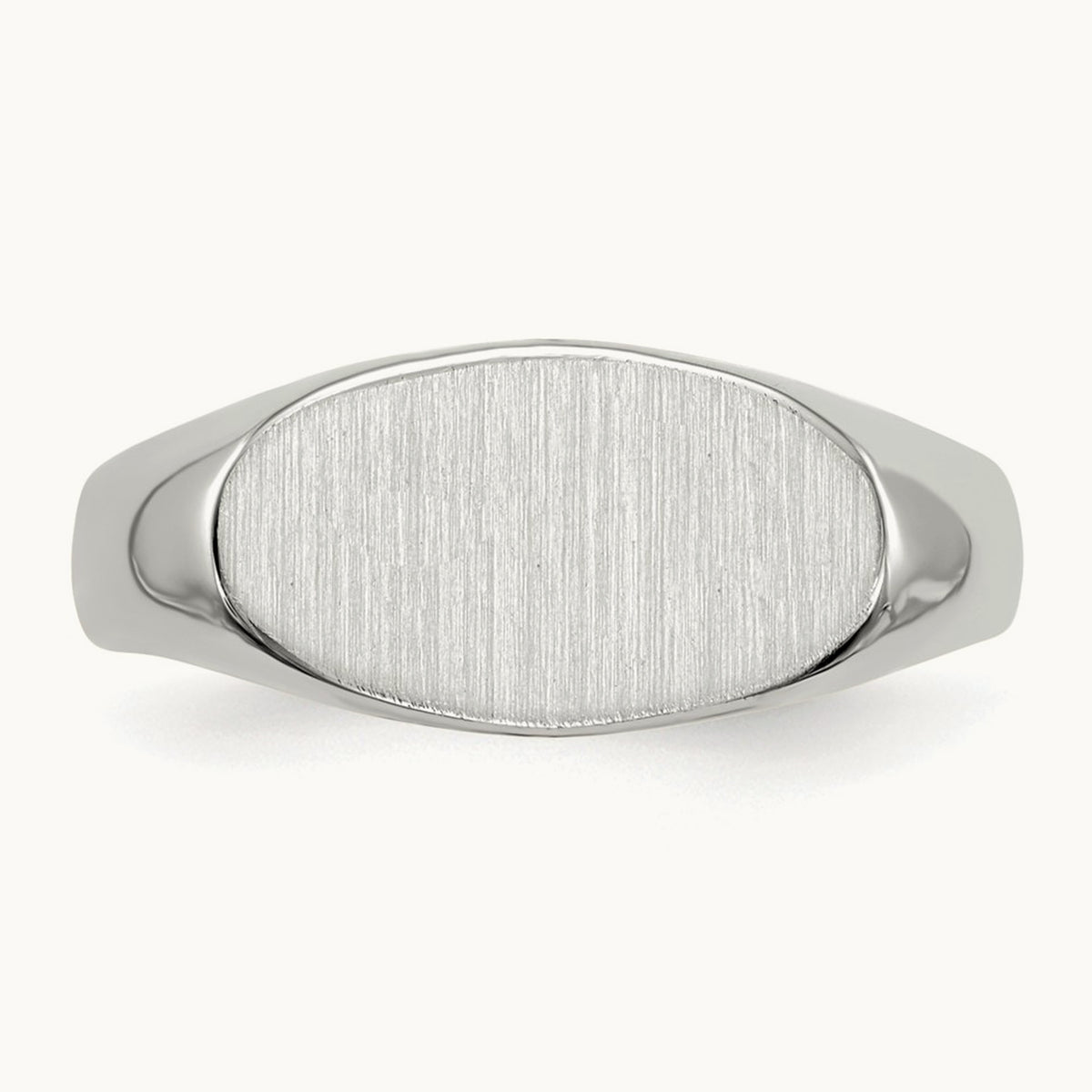 13.5x7. Closed Back Signet Ring, 5mm, 14K White Gold