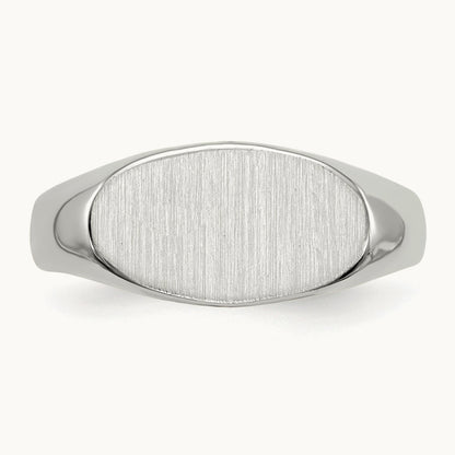 13.5x7. Closed Back Signet Ring, 5mm, 14K White Gold