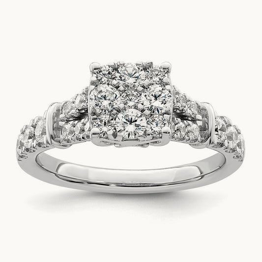 Cluster Engagement Ring, 1.00 ct tw Lab-Grown Diamond