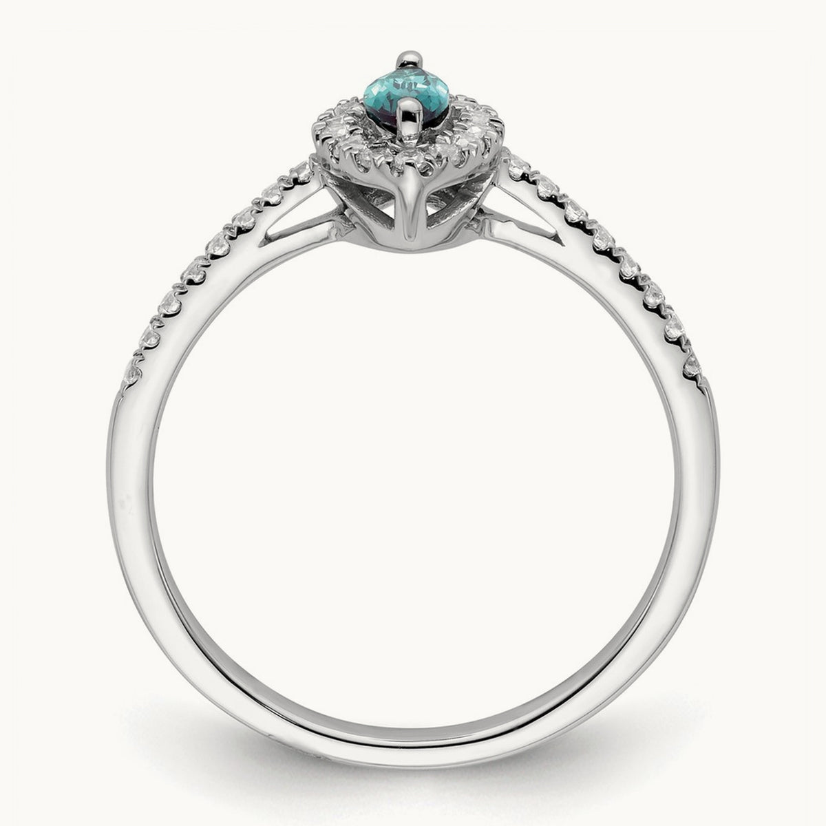 Created Alexandrite June Ring, 0.20 ct tw Lab-Grown Diamond