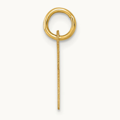 Small Script Letter M Initial Charm, 14K