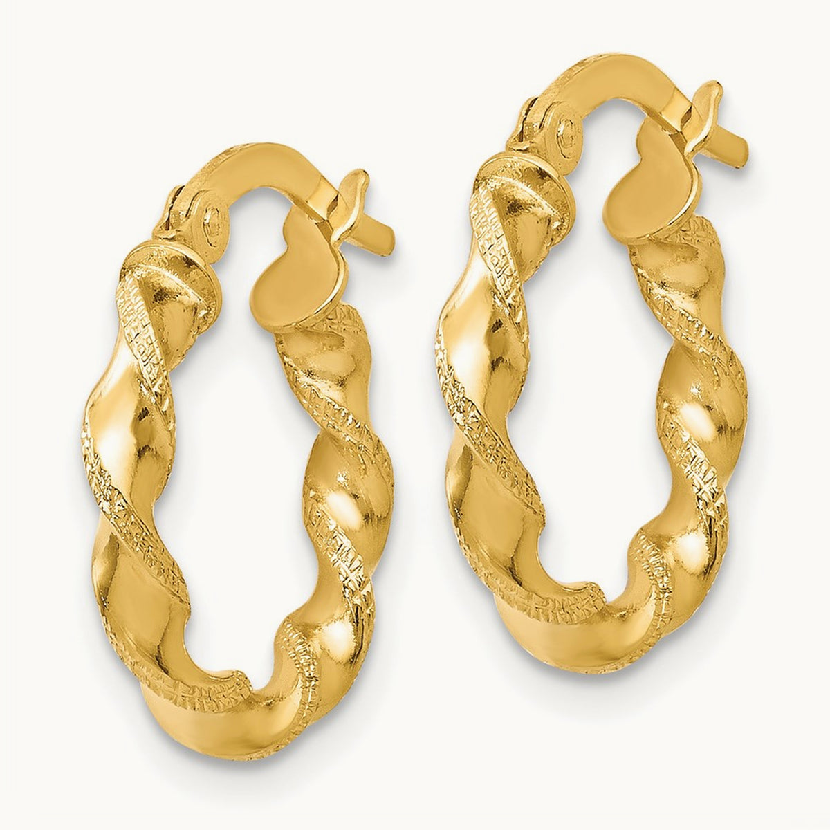Twisted Hoop Earrings — Leslie's — 14K Yellow Gold