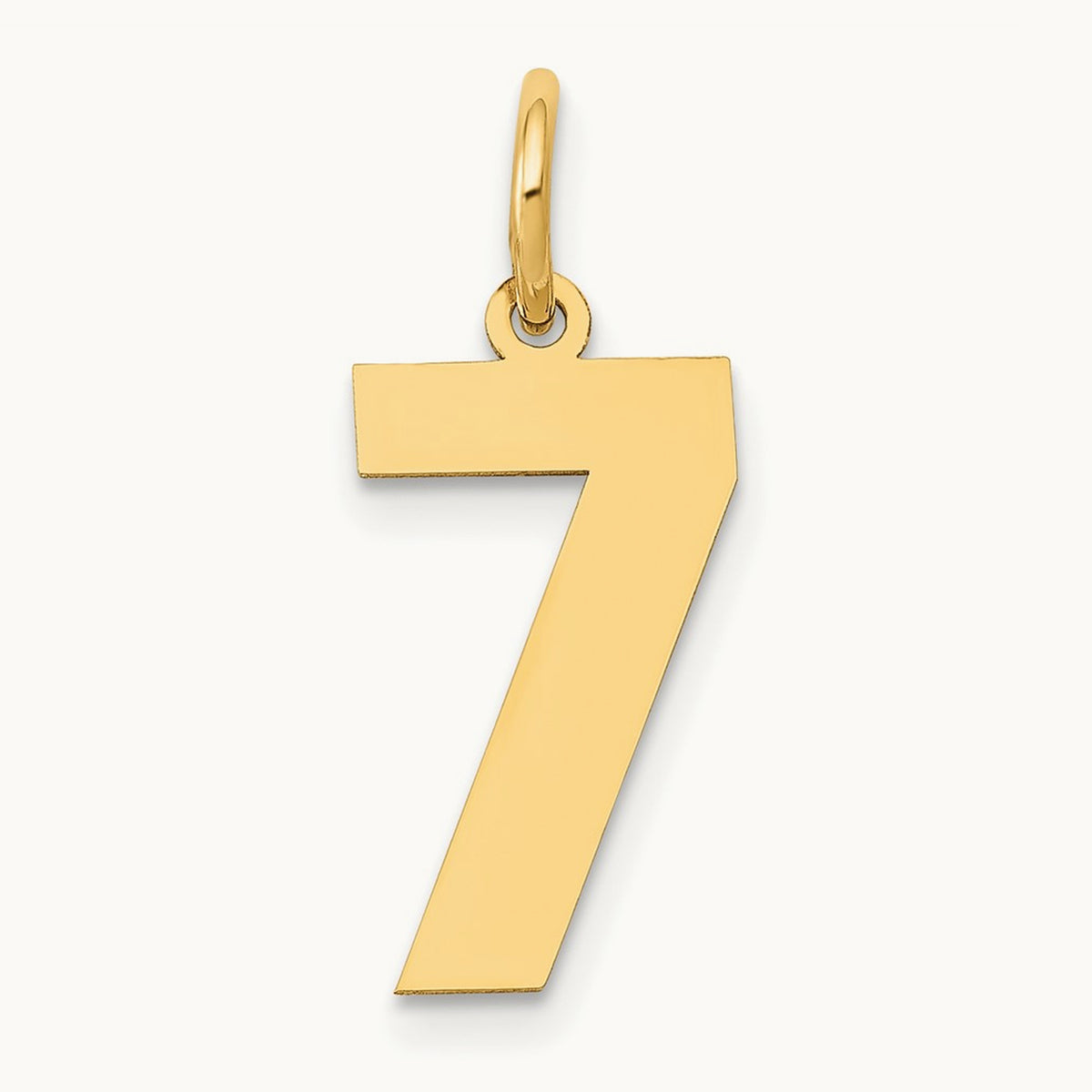 Medium Polished Number 7 Charm — 14K Yellow Gold, 16.13mm