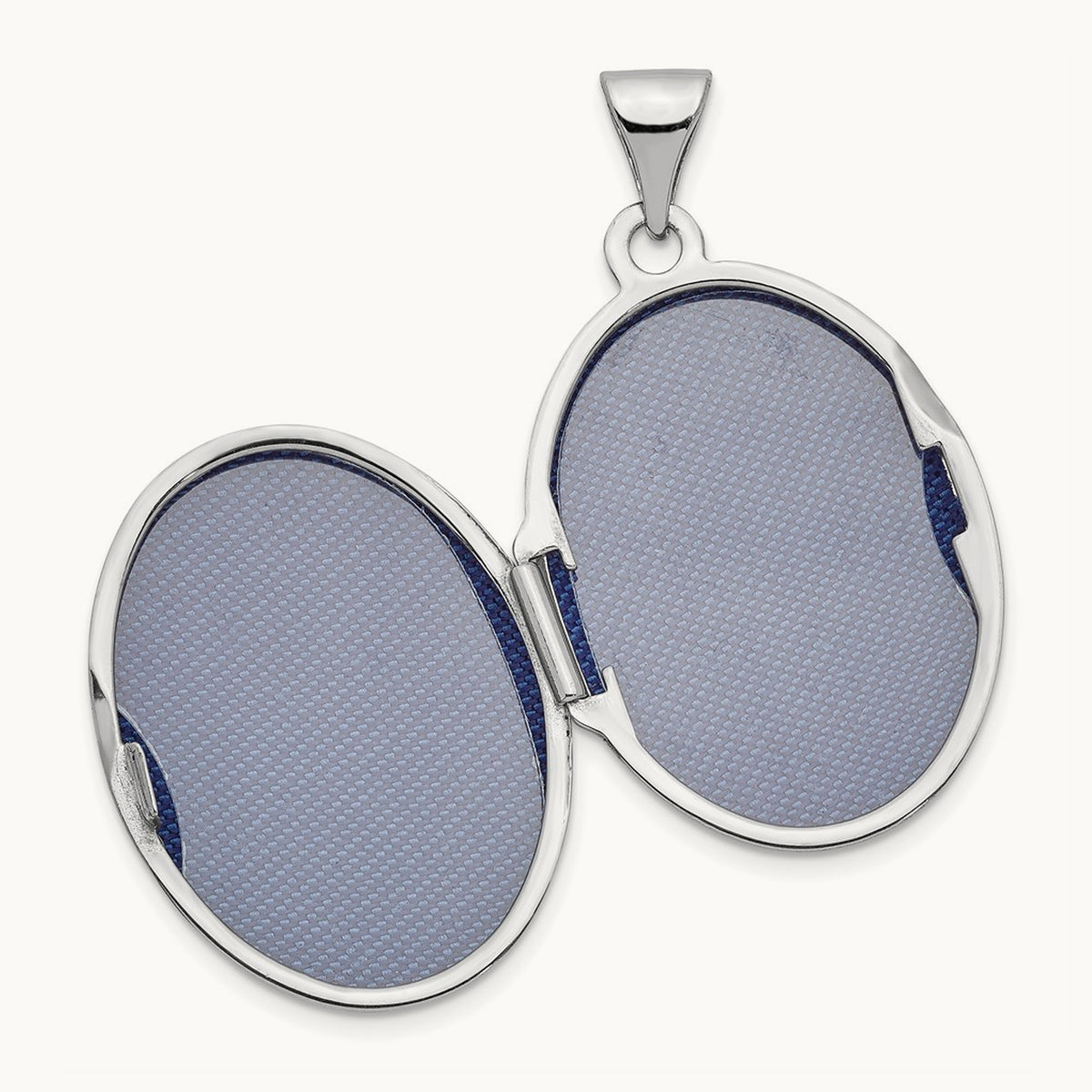 Polished Reversible Love You Always Oval Locket, 14K White Gold