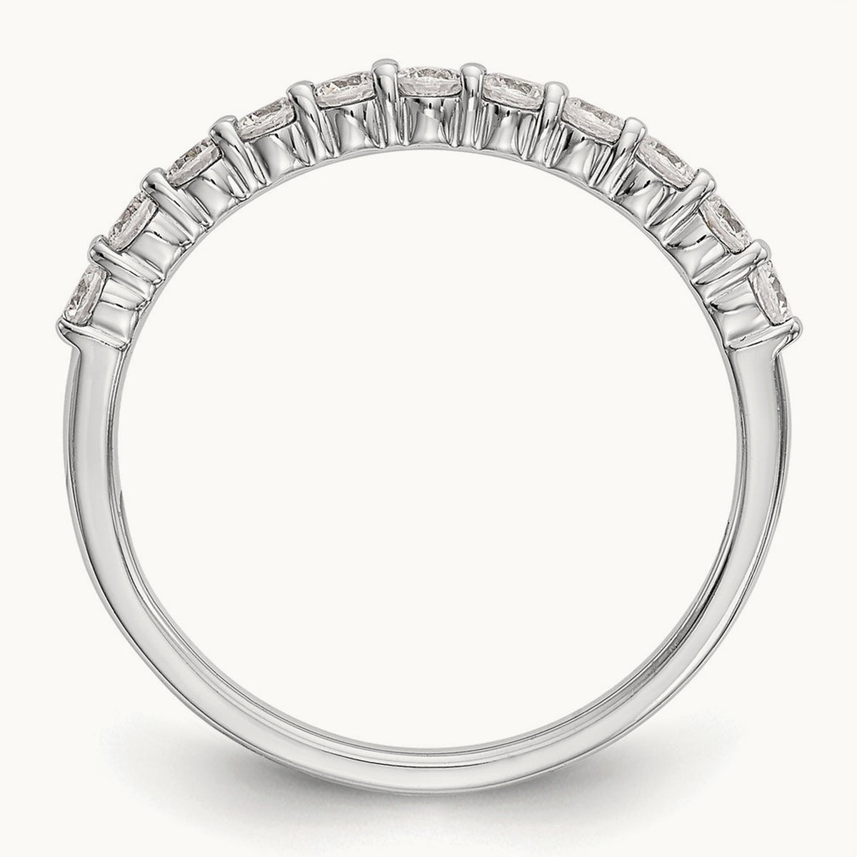 11-Stone Diamond Band, 14K White Gold