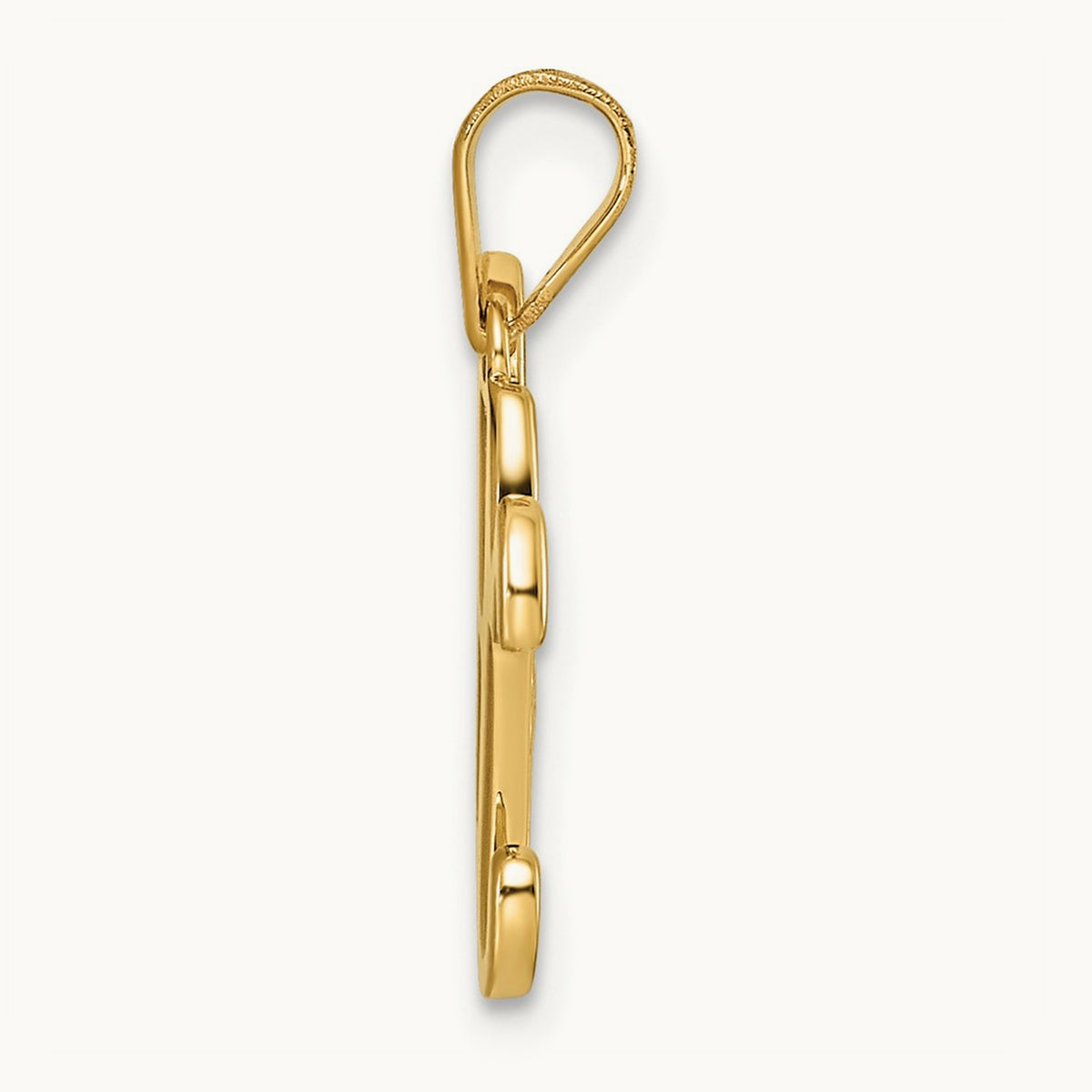 Script Letter K Initial Pendant, 14K Yellow Gold