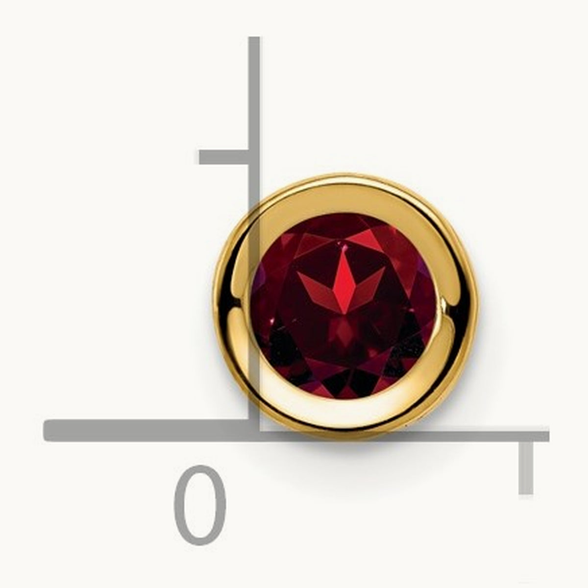 Garnet bezel pendant — 5mm