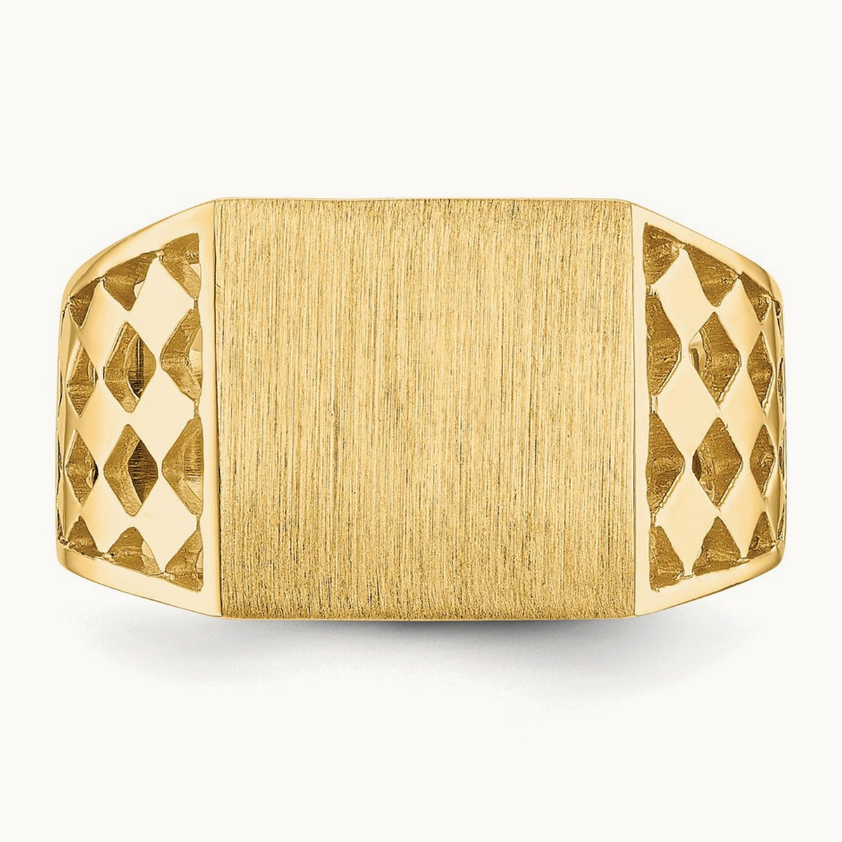 Open Back Mens Signet Ring — photo set