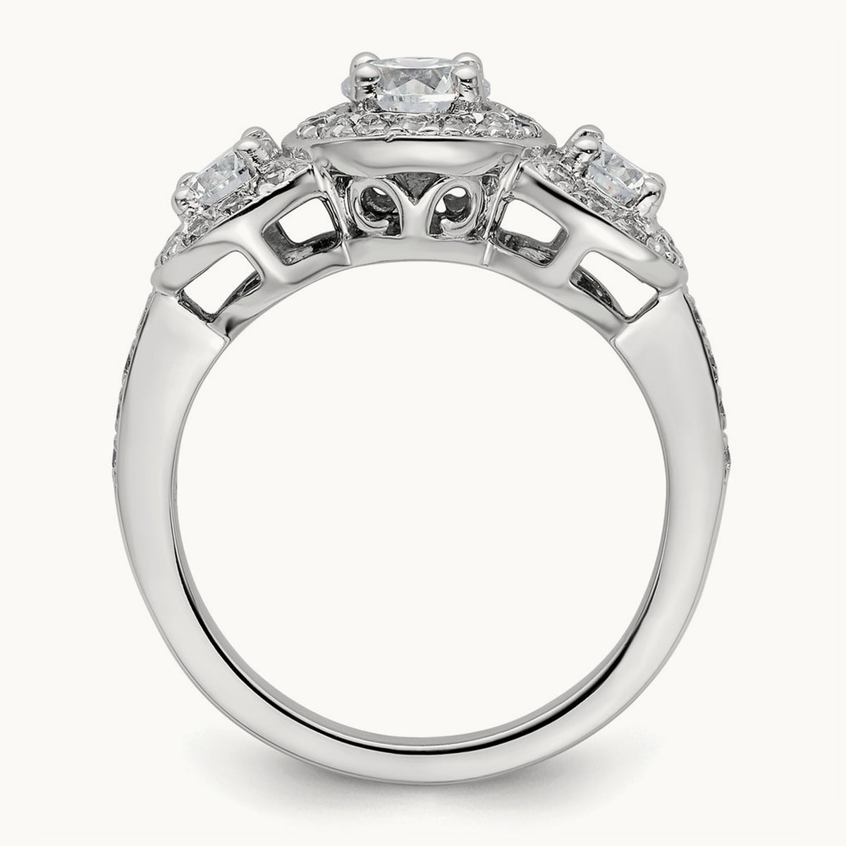3-Stone Semi-Mount Engagement Ring, 0.50 ct tw