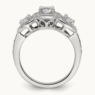 3-Stone Semi-Mount Engagement Ring, 0.50 ct tw