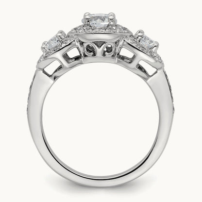 3-Stone Semi-Mount Engagement Ring, 0.50 ct tw