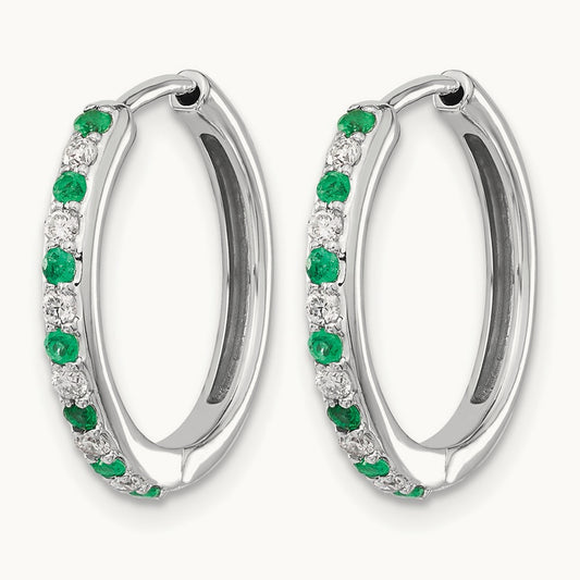 Created Em Hinged Hoop Earrings, 0.20 ct tw Lab-Grown Diamond