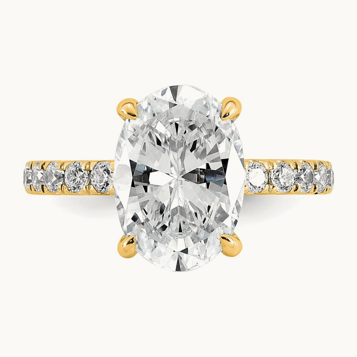 Oval Solitaire Engagement Ring, 1.25-4.50 ct tw Lab-Grown Diamond — 14K Yellow Gold, 7 (5)