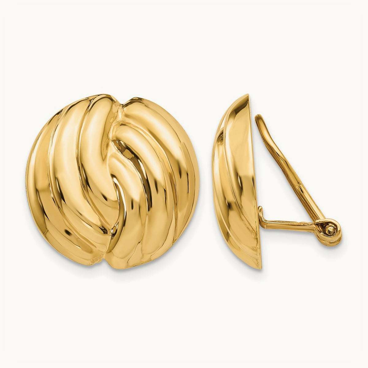 Omega Clip Polished Non-pierced Earrings — photo set