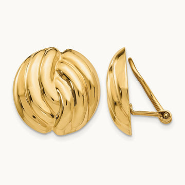 Omega Clip Polished Non-pierced Earrings — photo set