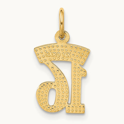 SWEET 16 Charm — 14K Yellow Gold
