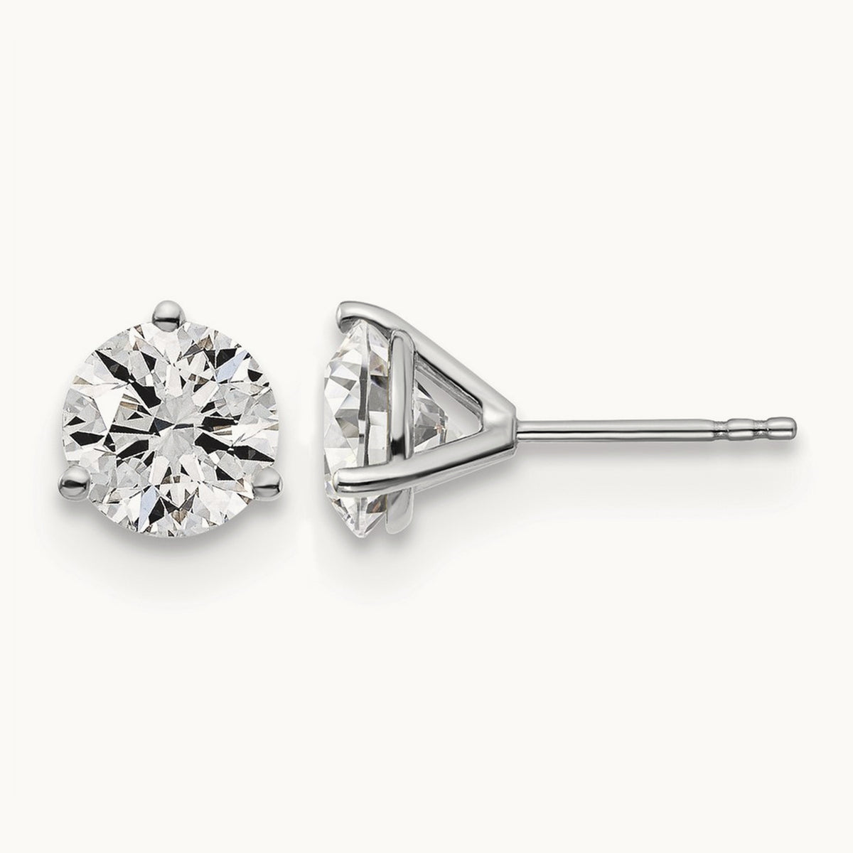Round Stud Earrings, 0.10-6.00 ct tw Lab-Grown Diamond