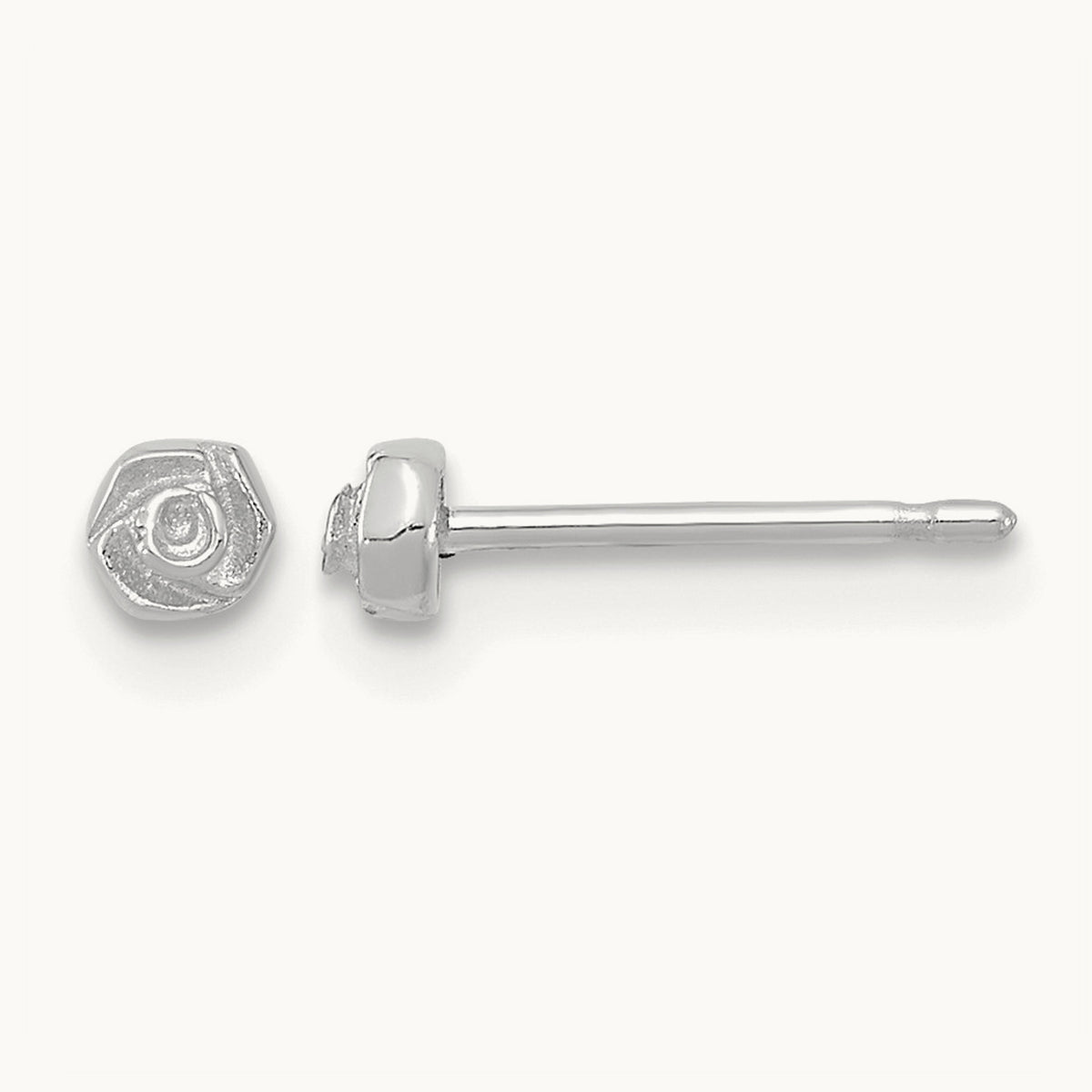 Polished Post Earrings — 14K White Gold