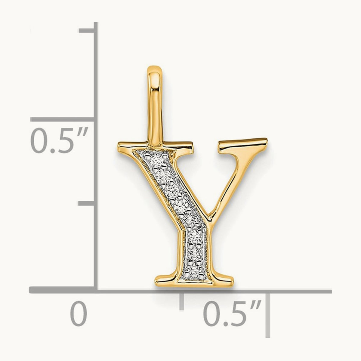 Diamond Letter Y Initial Pendant, 14K