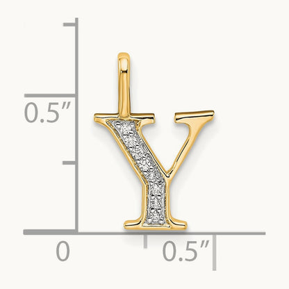 Diamond Letter Y Initial Pendant, 14K