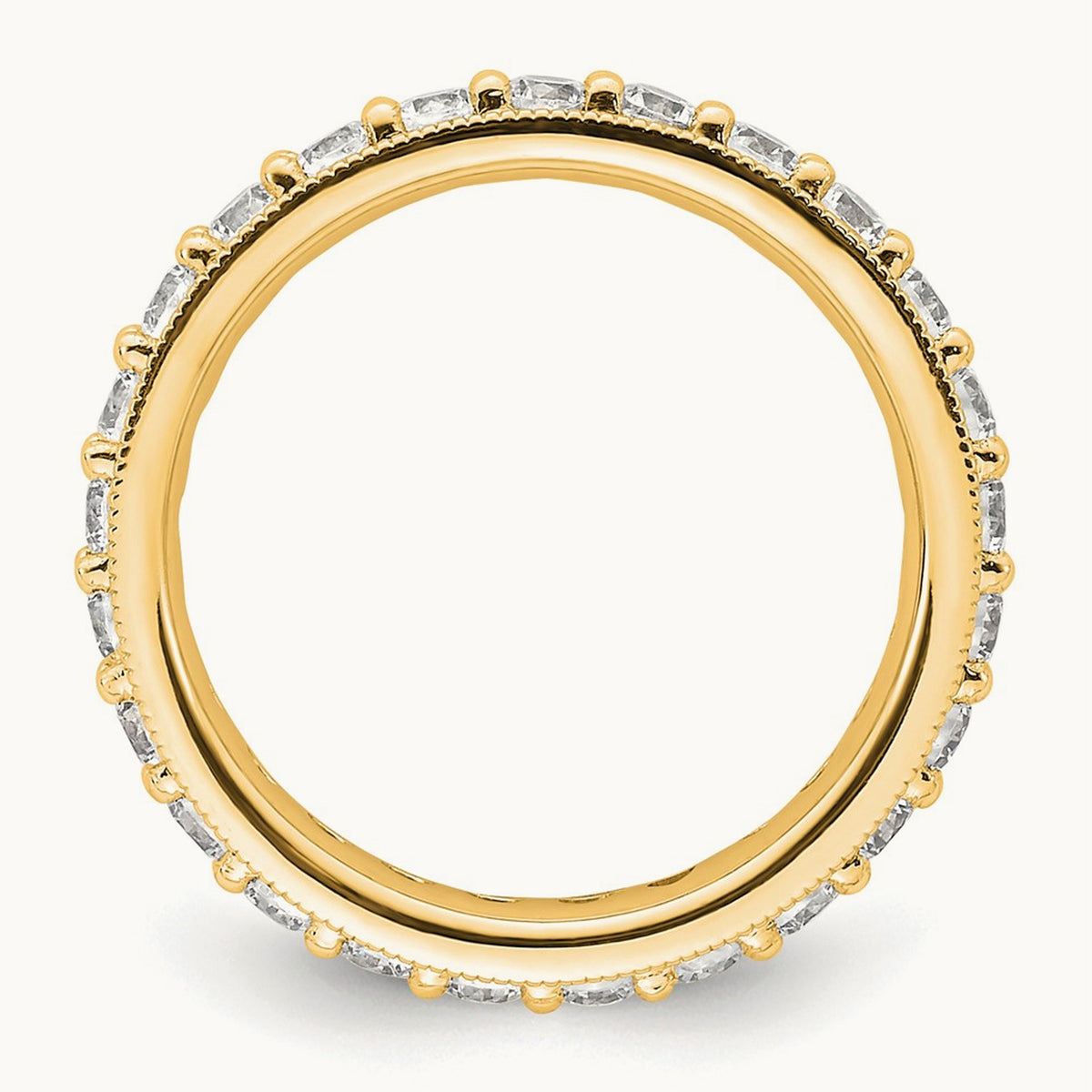 Polished Vintage Diamond Eternity Band, 1.00 ct tw — 14K Yellow Gold