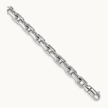Hand-polished Fancy Link Bracelet, 5.3mm, 14K White Gold